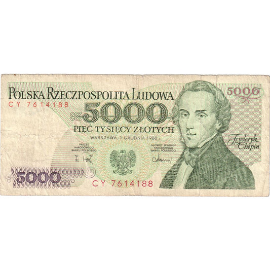 Polonya, 
  
  5000 Zlotiç, 
  
  1988-12-01