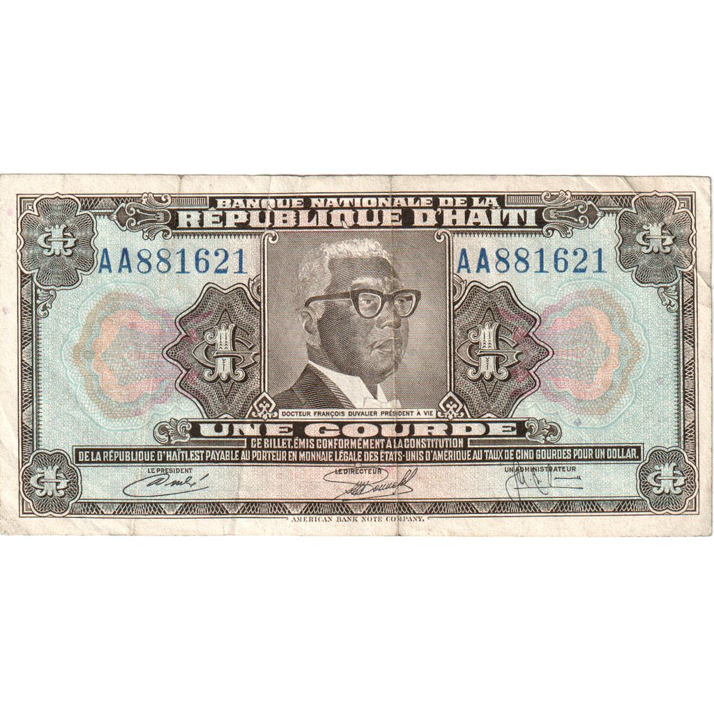 Haiti, 
  
  1 Gourde, 
  
  VF(30-35)