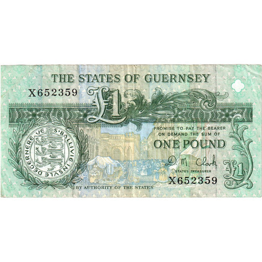 Guernsey, 
  
  1 pound, 
  
  EF(40-45)