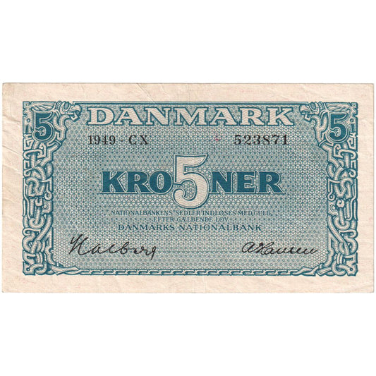 Danimarka, 
  
  5 Kron, 
  
  EF(40-45)