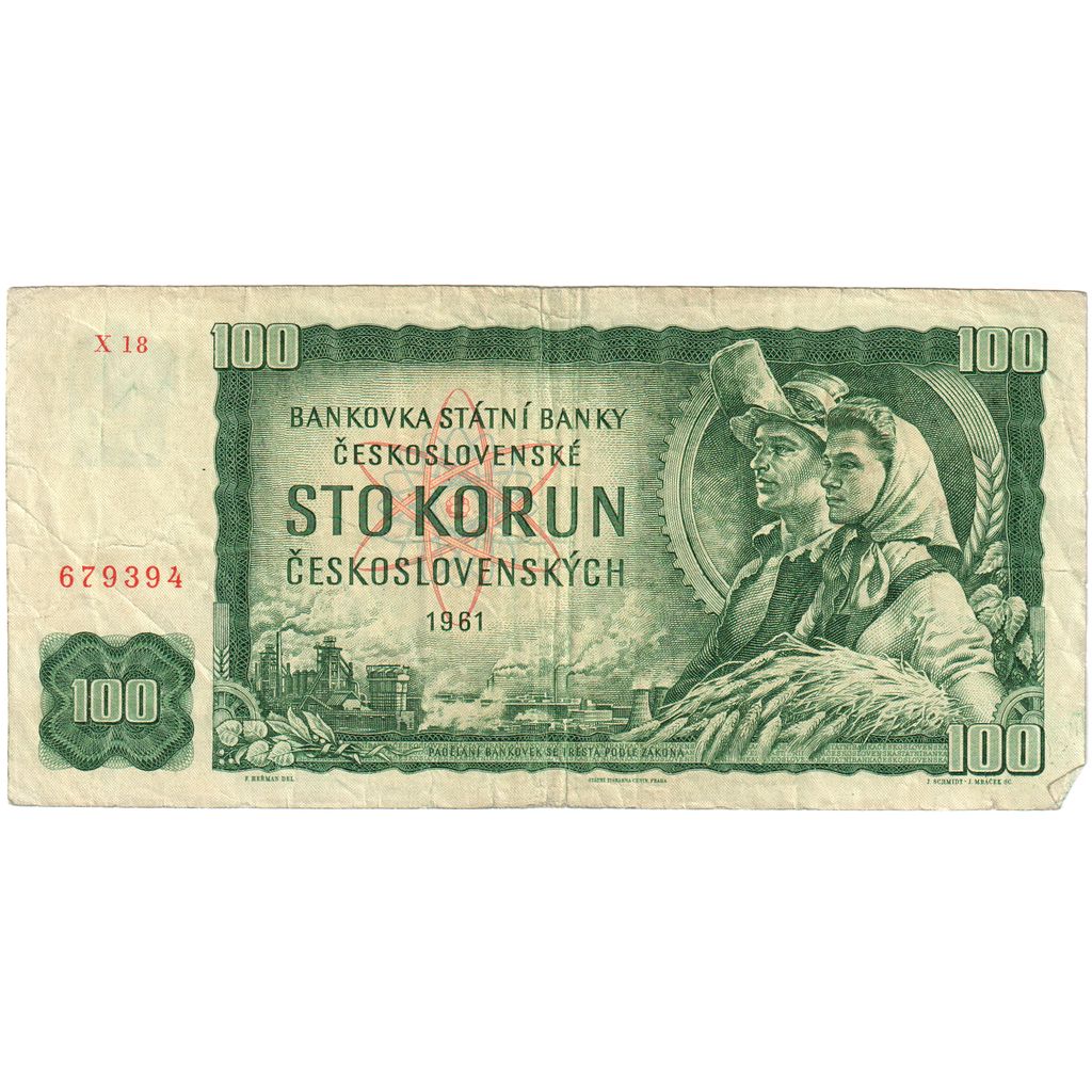 Çekoslovakya, 
  
  100 Korun, 
  
  VF(30-35)