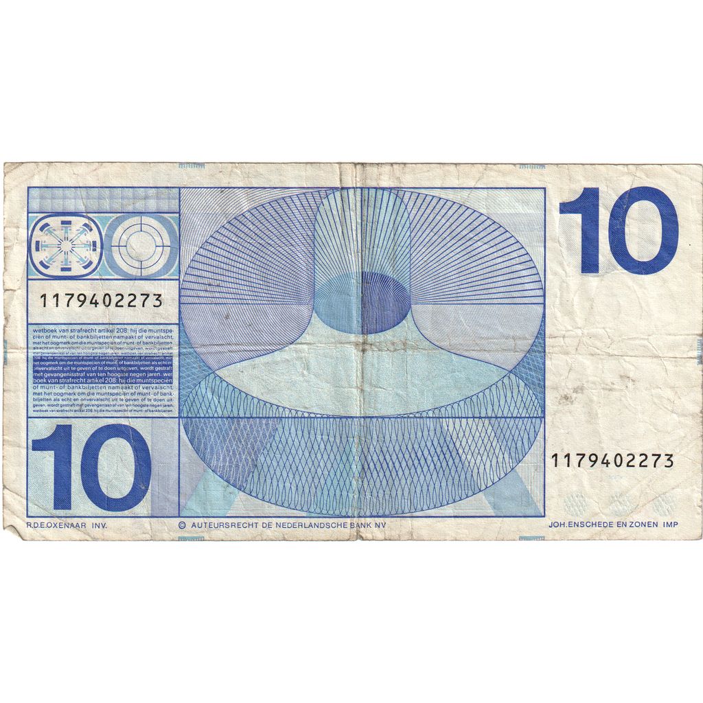 Hollanda, 
  
  10 Gülden, 
  
  1968