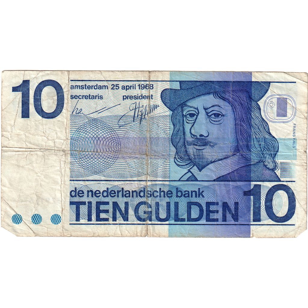 Hollanda, 
  
  10 Gülden, 
  
  1968-04-25