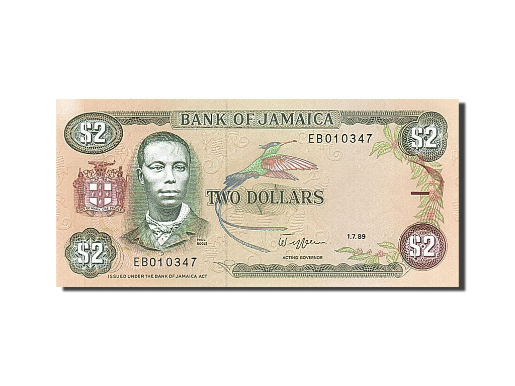 Banknot, 
  
  Jamaika, 
  
  2 Dolar