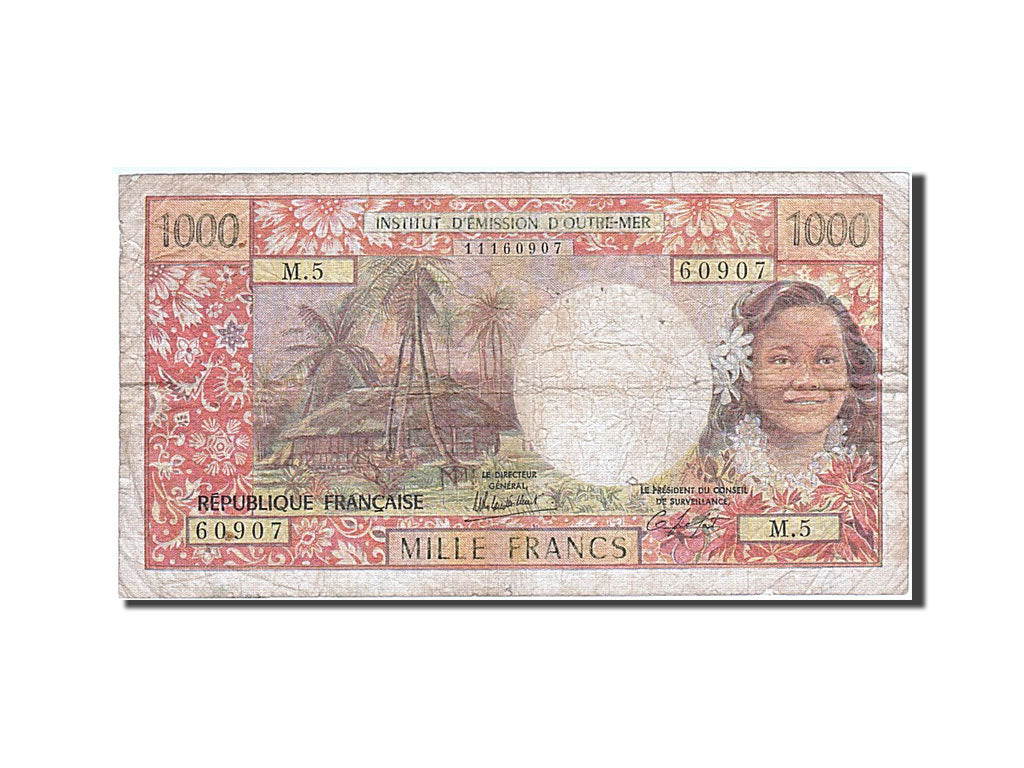 Banknot, 
  
  Tahiti, 
  
  1000 Frank