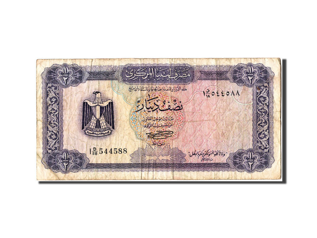 Banknot, 
  
  Libya, 
  
  1/2 Dinar