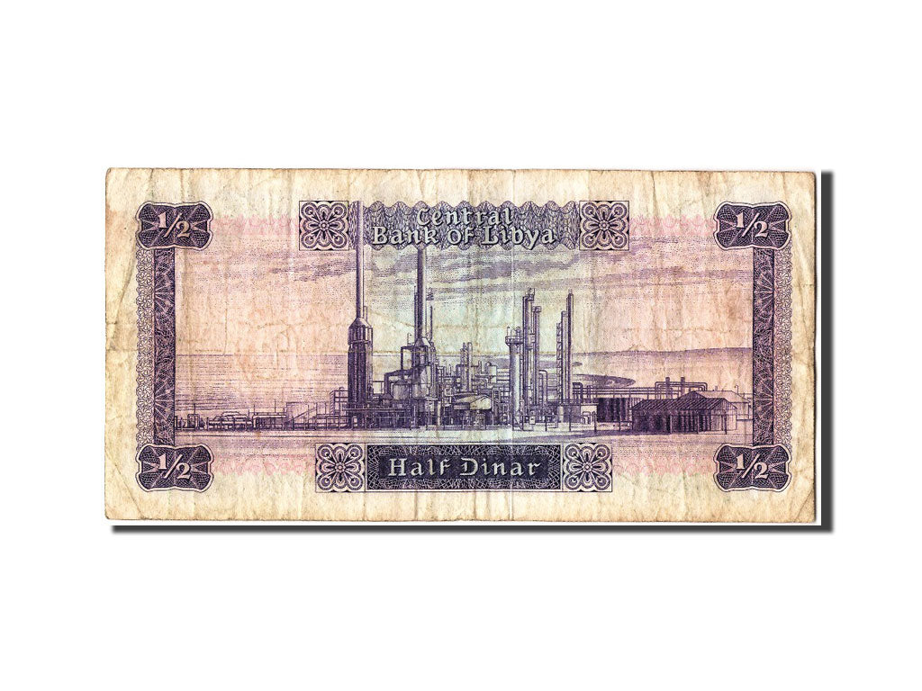 Banknot, 
  
  Libya, 
  
  1/2 Dinar