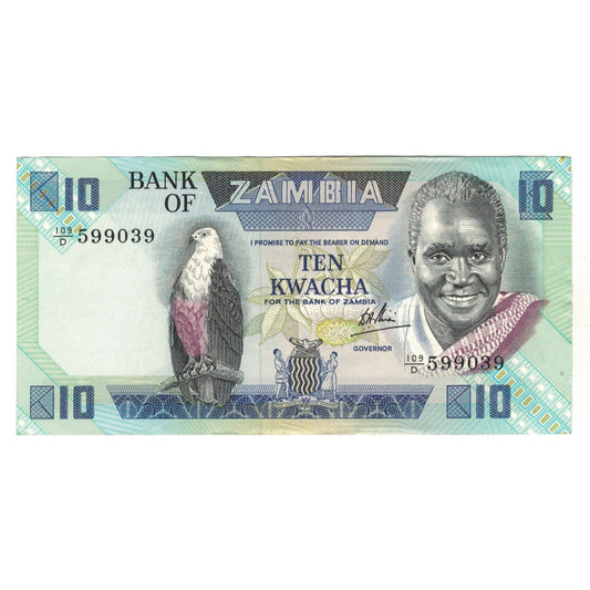 Banknot, 
  
  Zambiya, 
  
  10 Kvaça