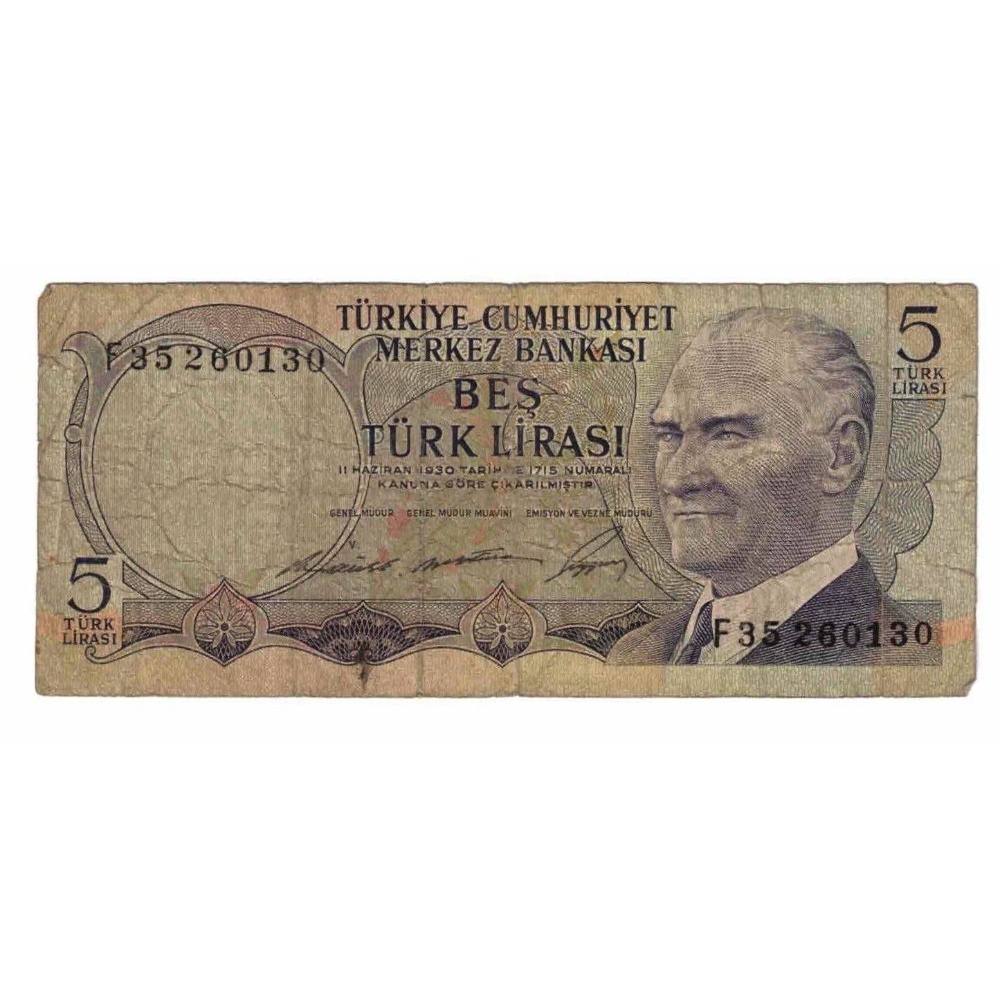 Banknot, 
  
  Hindi, 
  
  5 lira