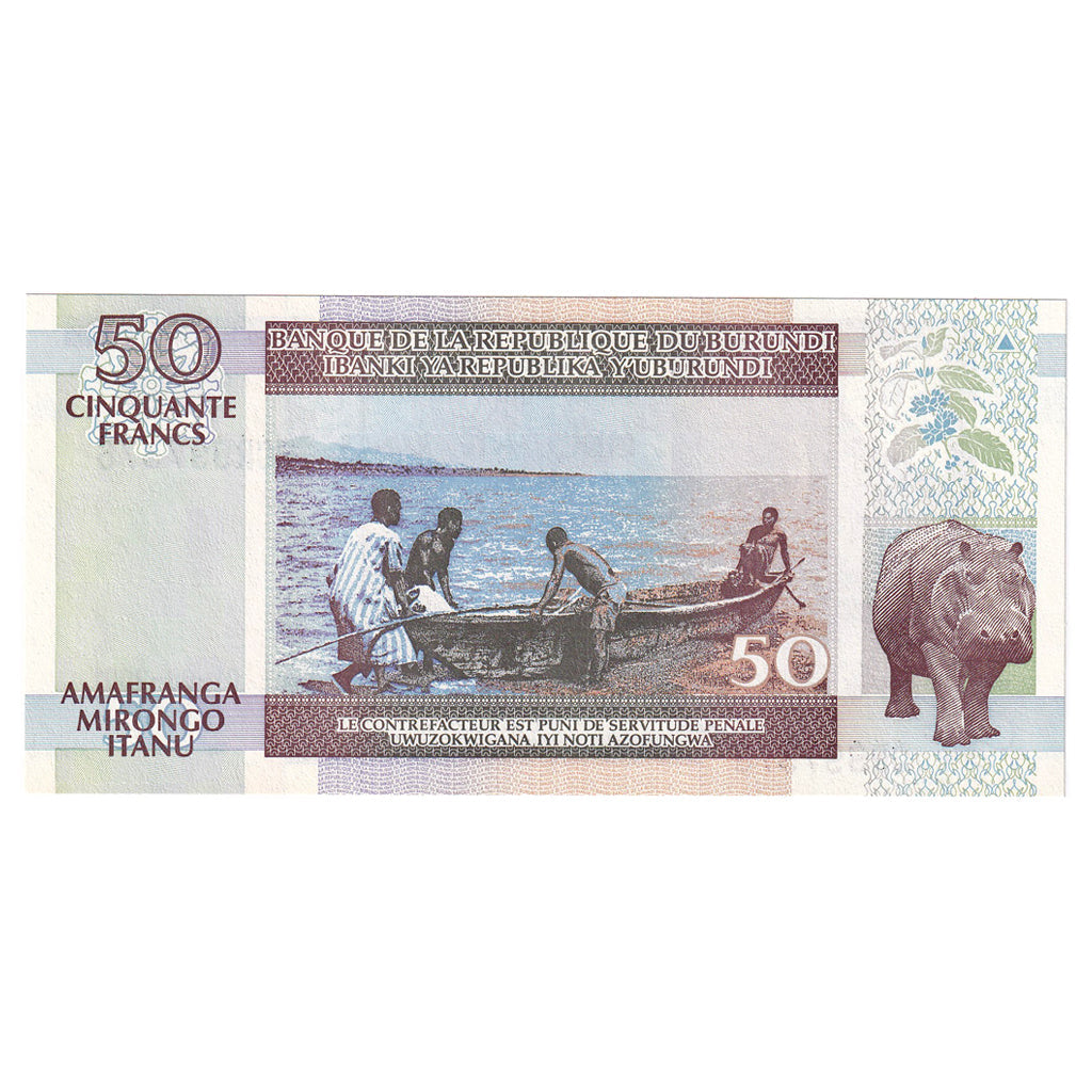 Banknot, 
  
  Burundi, 
  
  50 Frank