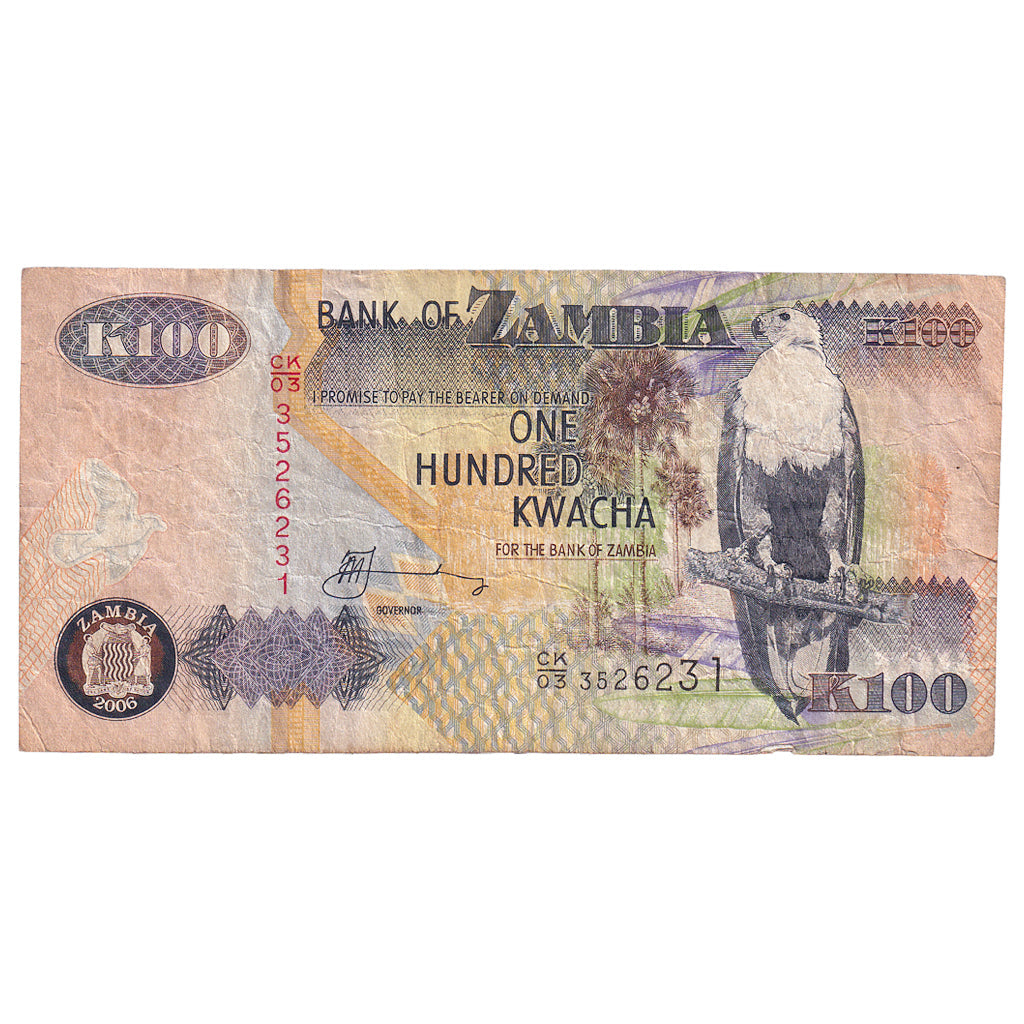 Banknot, 
  
  Zambiya, 
  
  100 Kvaça