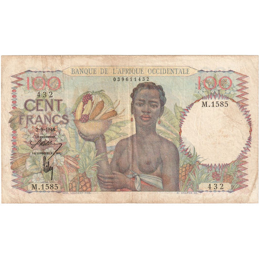 Fransız Batı Afrika, 
  
  100 Frank, 
  
  1946