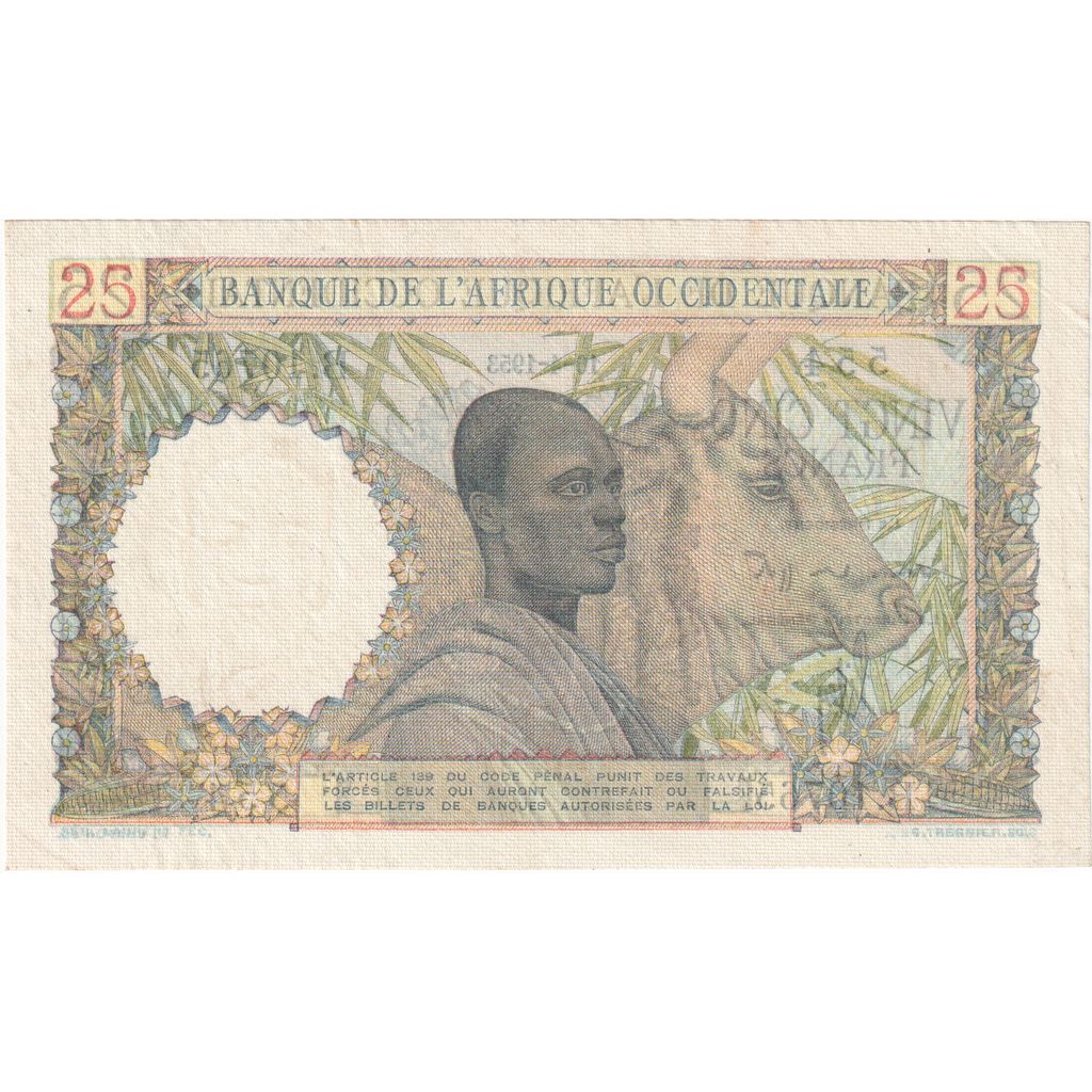 Fransız Batı Afrika, 
  
  25 Frank, 
  
  1953