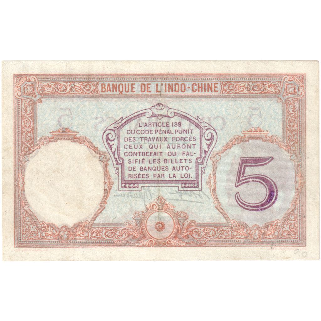 Tahiti, 
  
  5 Frank, 
  
  Tarihsiz (1927)