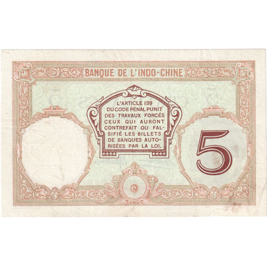 Yeni Kaledonya, 
  
  5 Frank, 
  
  Tarihsiz (1926)