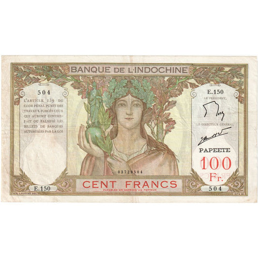 Tahiti, 
  
  100 Frank, 
  
  1959-1961