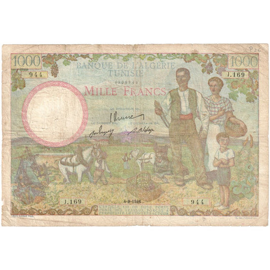 Tunus, 
  
  1000 Frank, 
  
  1946