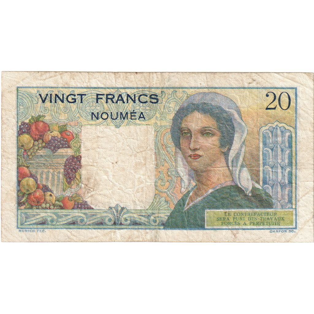 Yeni Kaledonya, 
  
  20 Frank, 
  
  1951-1963