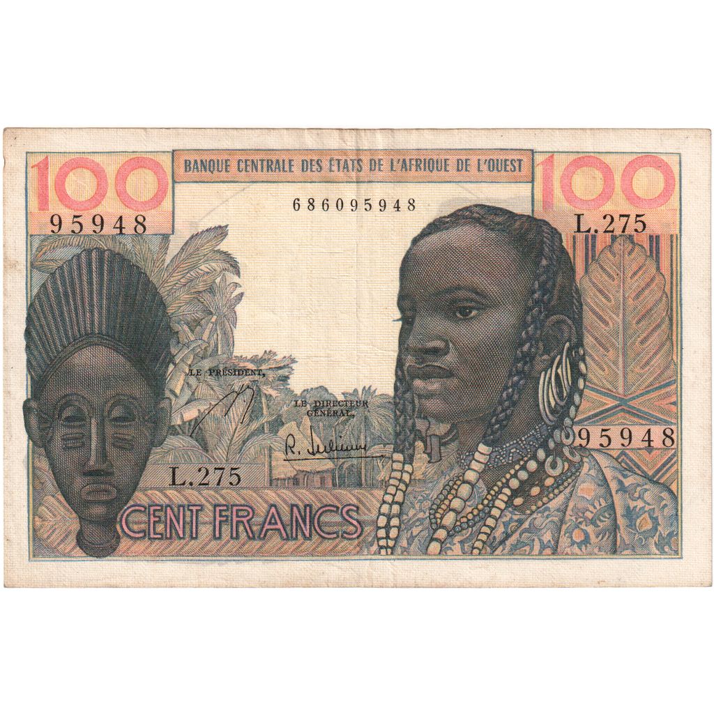 Batı Afrika Devletleri, 
  
  100 Frank, 
  
  1960