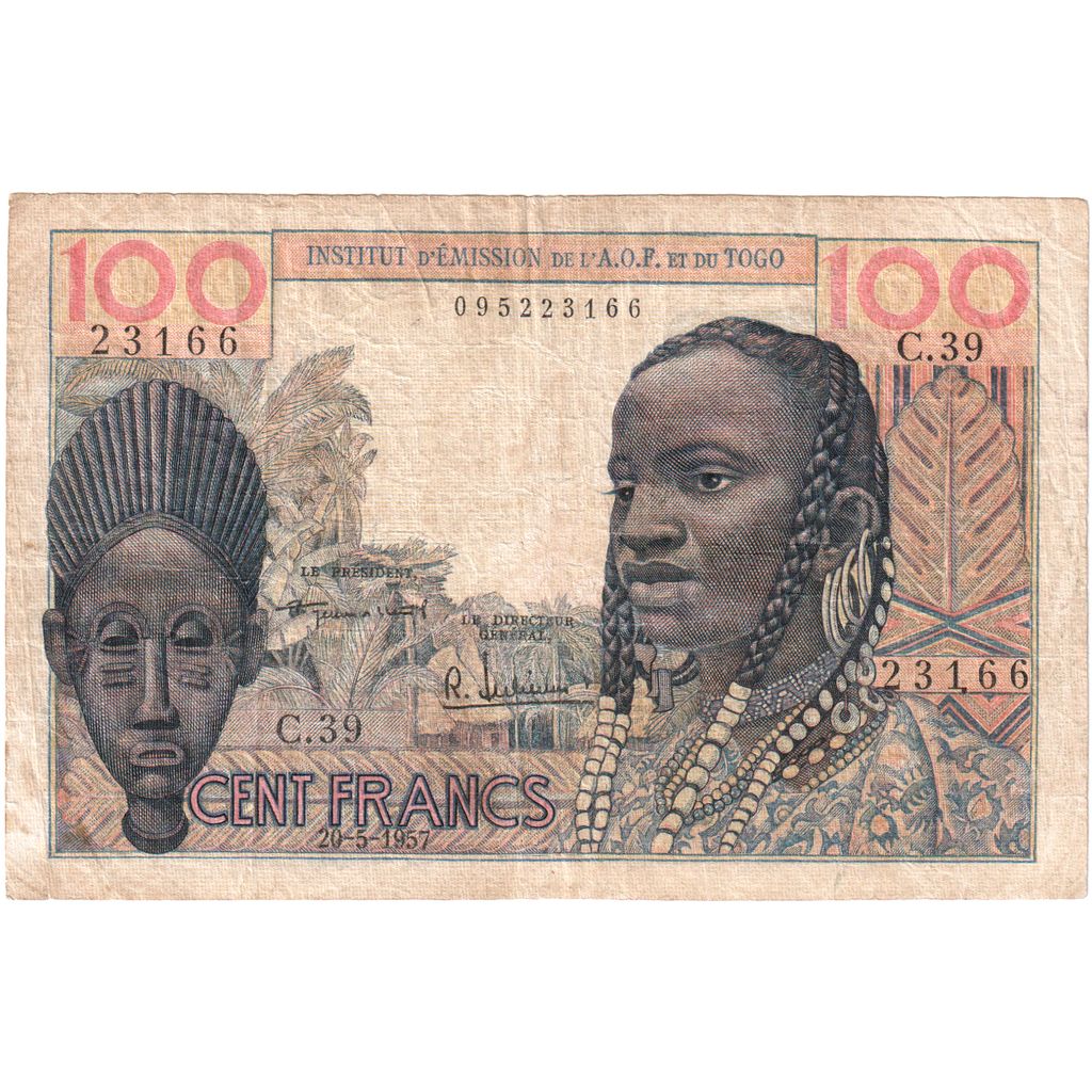 Fransız Batı Afrika, 
  
  100 Frank, 
  
  1957