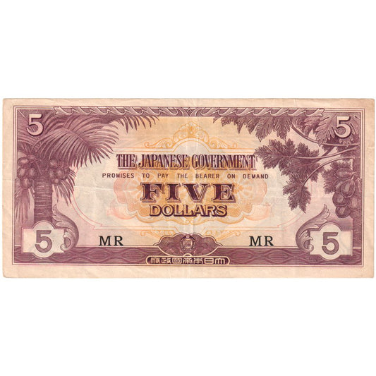 MALEYA, 
  
  5 Dolar, 
  
  1942