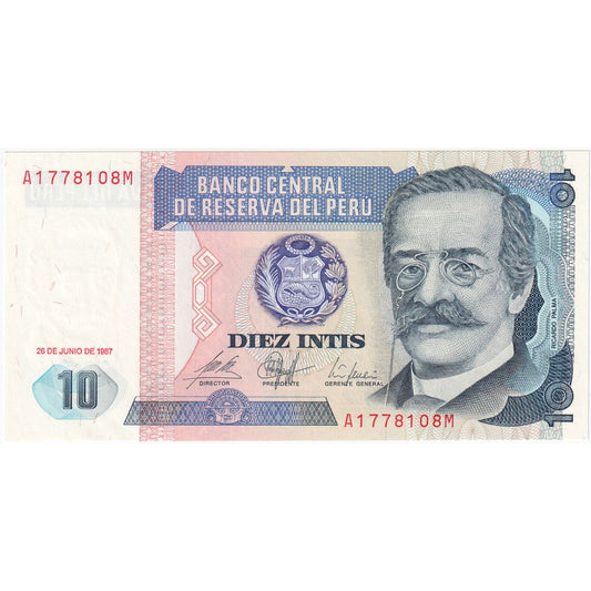 Peru, 
  
  10 Intis, 
  
  1987-06-26