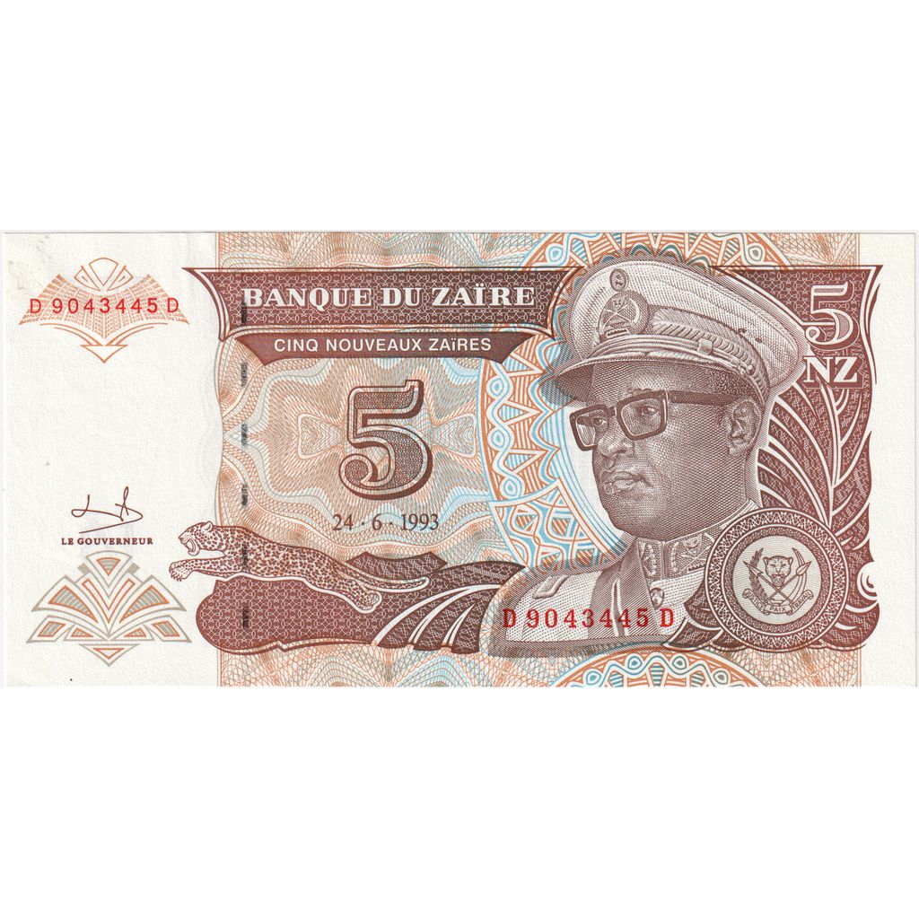 Zaire, 
  
  5 Nouveaux Zaïres, 
  
  1993-06-24