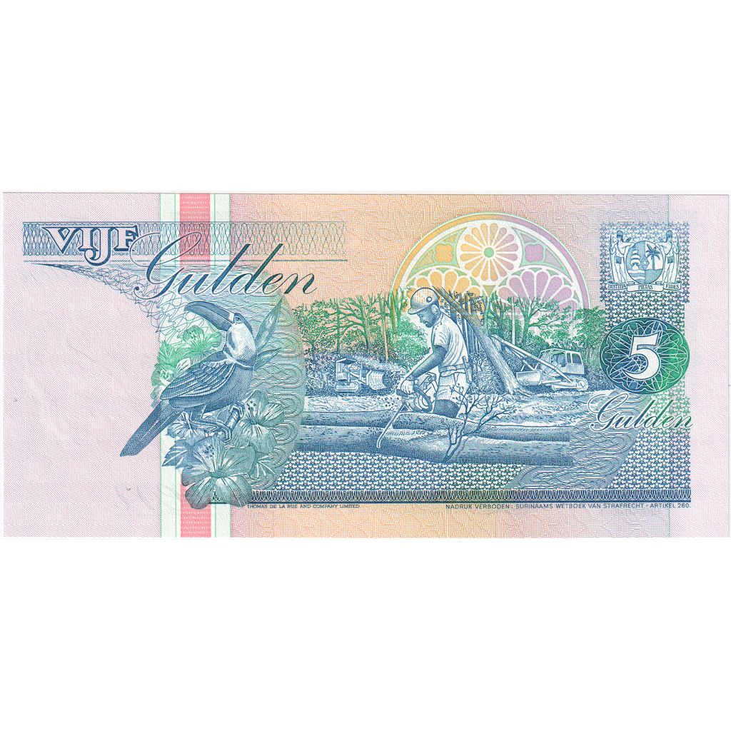 Surinam, 
  
  5 Gülden, 
  
  1996-12-01