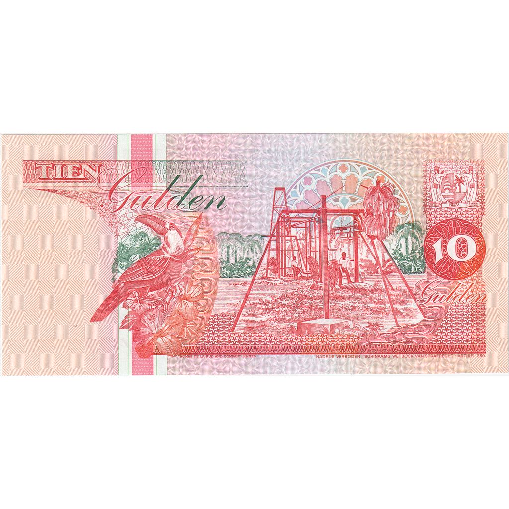 Surinam, 
  
  10 Gülden, 
  
  1998-02-10