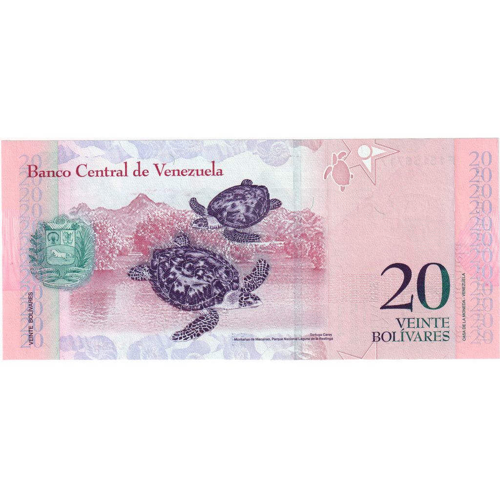 Venezuela, 
  
  20 Bolivar, 
  
  2007-05-24