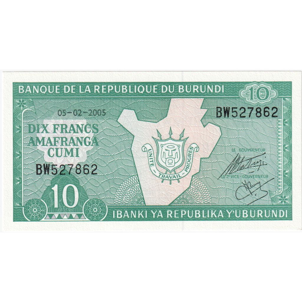 Burundi, 
  
  10 Frank, 
  
  2005-02-05