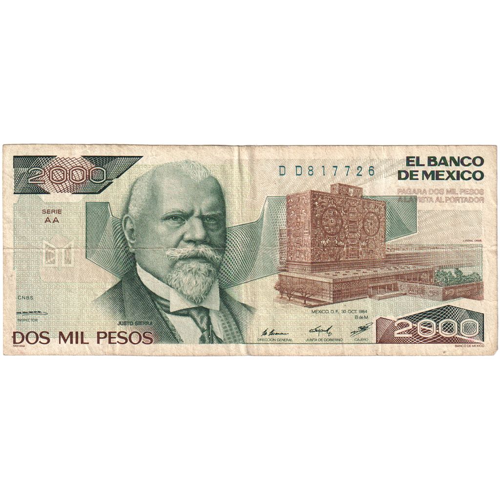 Meksika, 
  
  2000 Peso, 
  
  1984-10-30