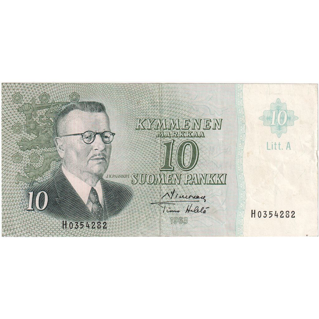 Finlandiya, 
  
  10 Markkaa, 
  
  1963