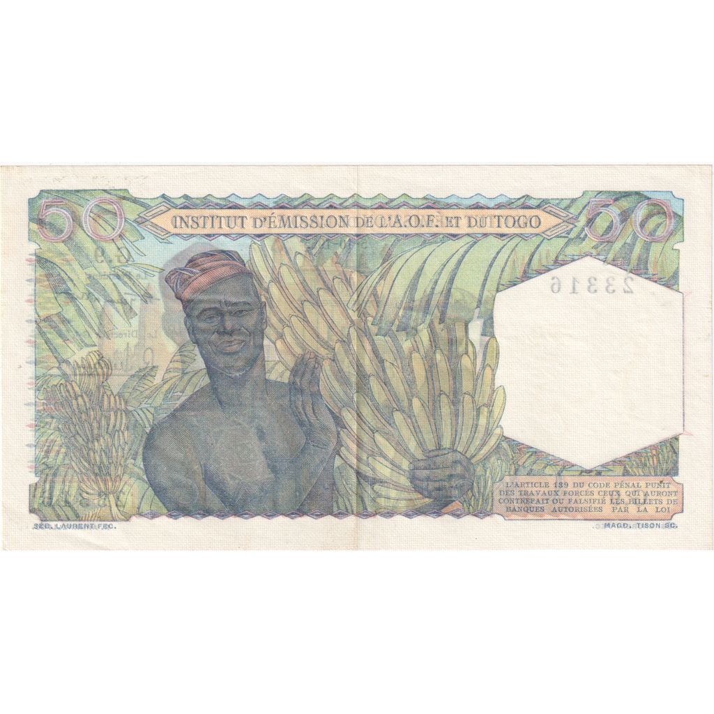 Fransız Batı Afrika, 
  
  50 Frank, 
  
  1955-10-5