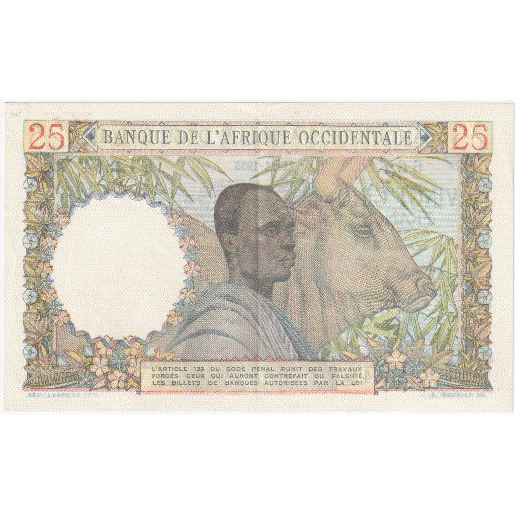 Fransız Batı Afrika, 
  
  25 Frank, 
  
  1953-11-21