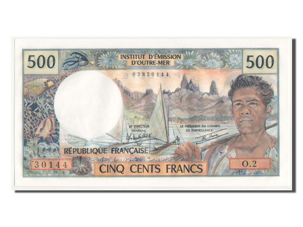 Banknot, 
  
  Tahiti, 
  
  500 Frank