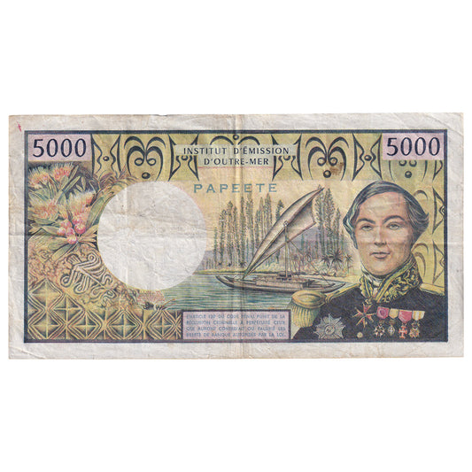 Banknot, 
  
  Tahiti, 
  
  5000 Frank