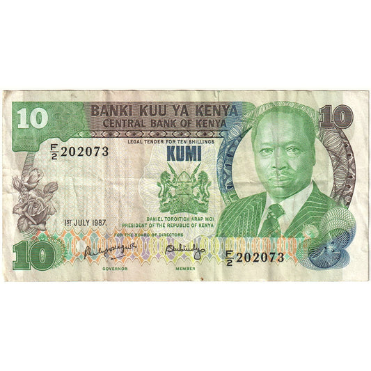 Kenya, 
  
  10 Şilin, 
  
  1987