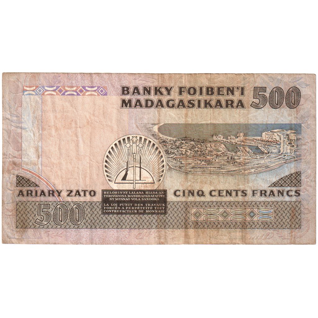 Madagaskar, 
  
  500 Frank = 100 Ariary, 
  
  VF(30-35)