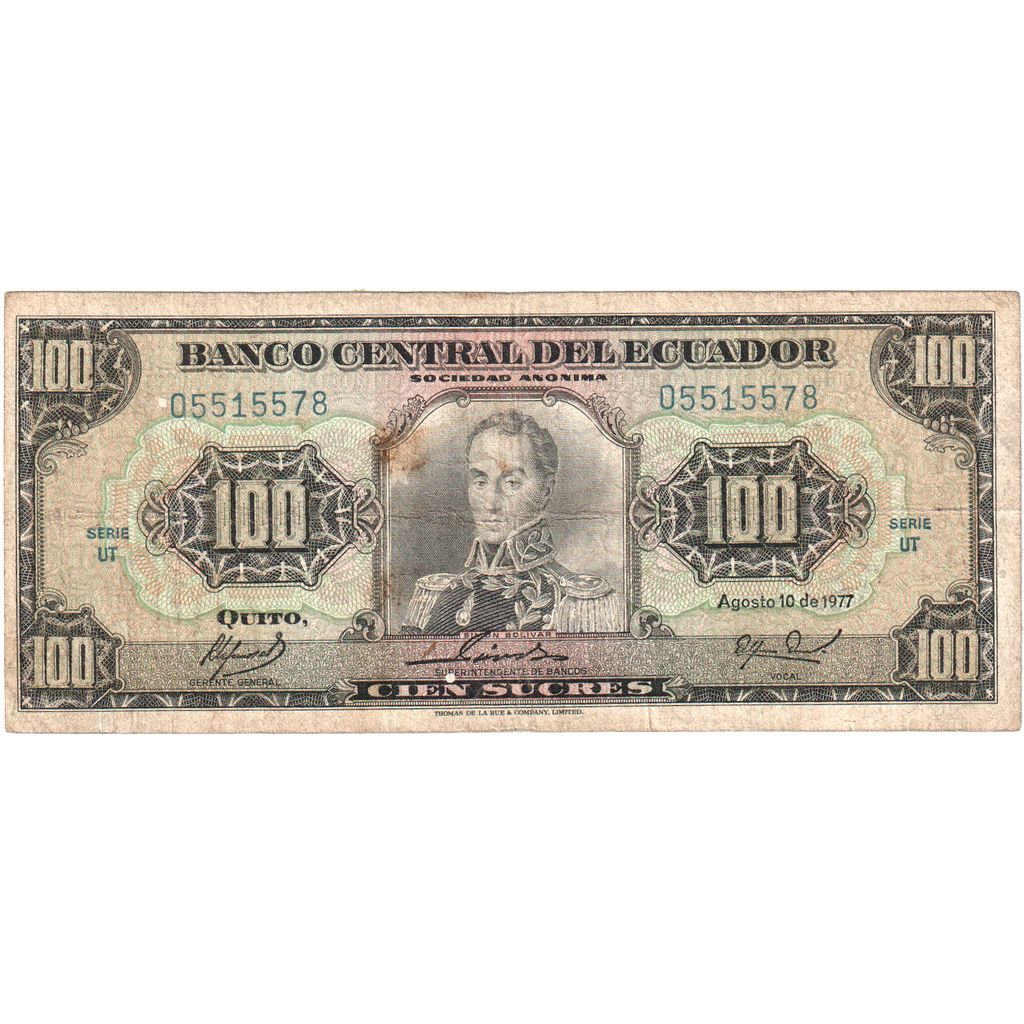 Ekvador, 
  
  100 Sucre, 
  
  1977-08-10