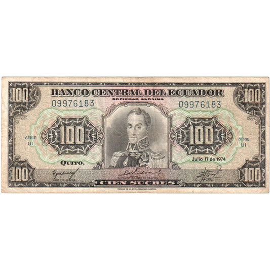 Ekvador, 
  
  100 Sucre, 
  
  1974-07-17