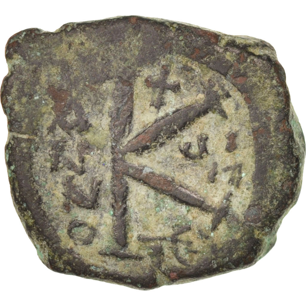 Maurice Tiberius, 
  
  Yarım Follis, 
  
  582-602