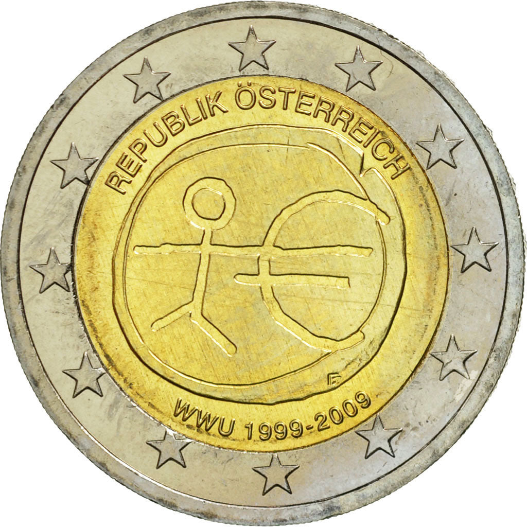 Avusturya, 
  
  2 Avro, 
  
  10 yıl Euro