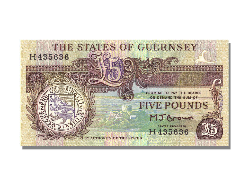 Banknot, 
  
  Guernsey, 
  
  5 pound