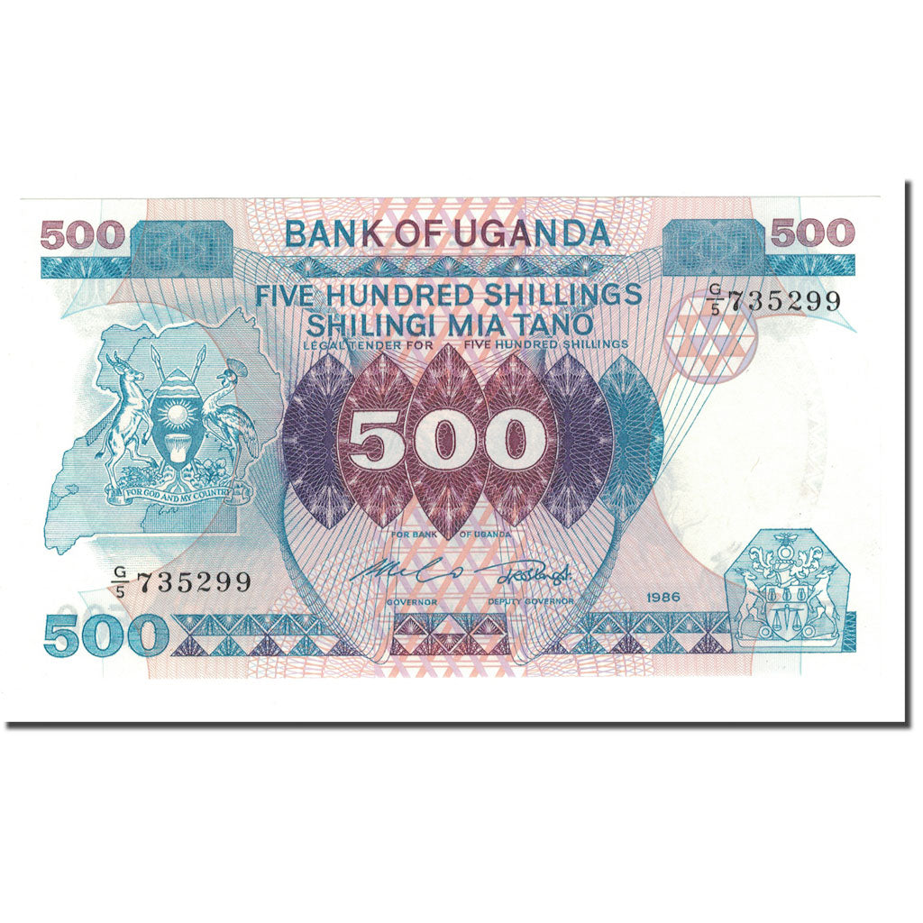 Banknot, 
  
  Uganda, 
  
  500 Şilin