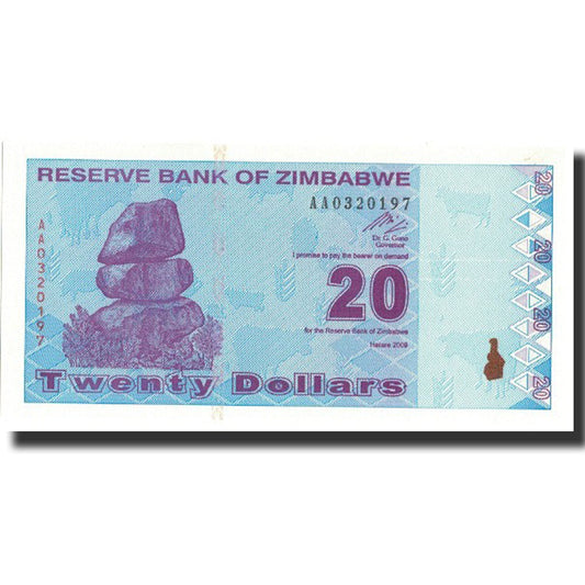 Banknot, 
  
  Zimbabve, 
  
  20 Dolar