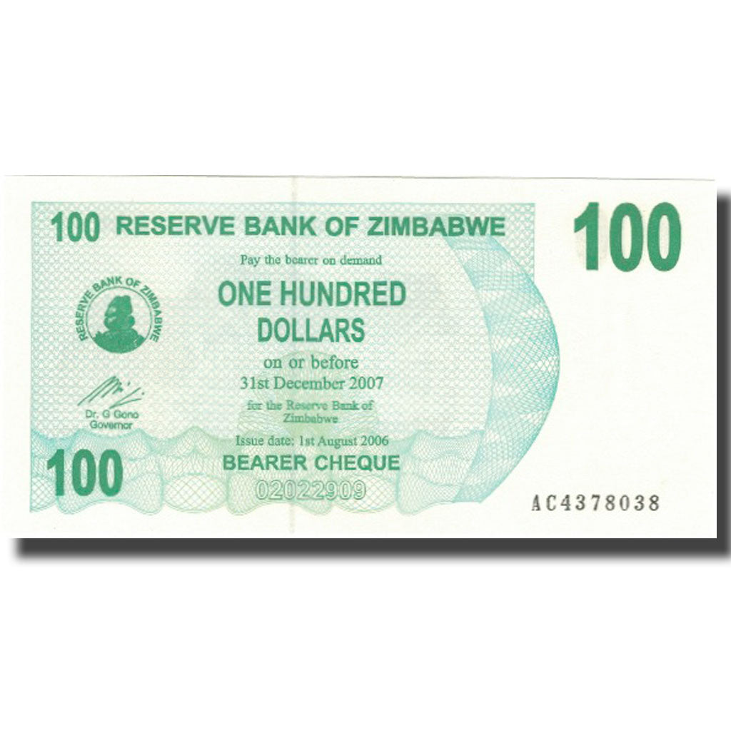 Banknot, 
  
  Zimbabve, 
  
  100 Dolar