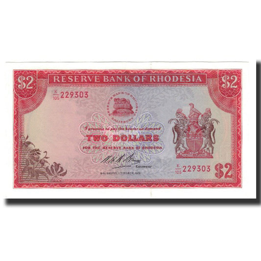 Banknot, 
  
  Rhodesia, 
  
  2 Dolar