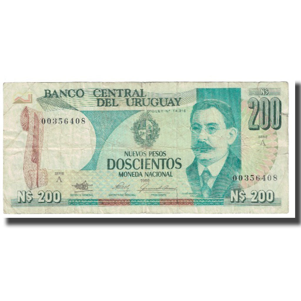 Banknot, 
  
  Uruguay, 
  
  200 Nuevos Peso