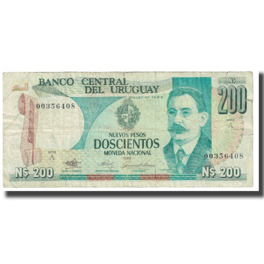 Banknot, 
  
  Uruguay, 
  
  200 Nuevos Peso